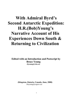With Admiral Byrd's Second Antarctic Expedition
