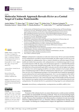 Molecular Network Approach Reveals Rictor As a Central Target of Cardiac Protectomirs