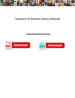Testament of Sherlock Holmes Watermill