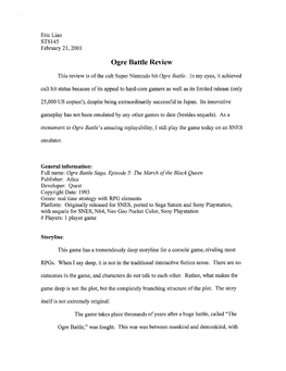 Ogre Battle Review