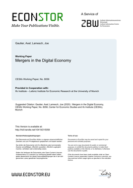 Mergers in the Digital Economy