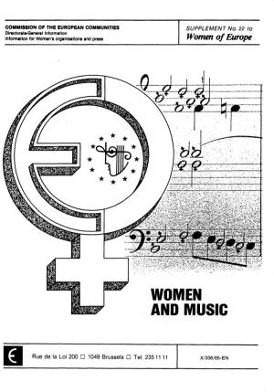 Women in Music: a Contribution to a New History P