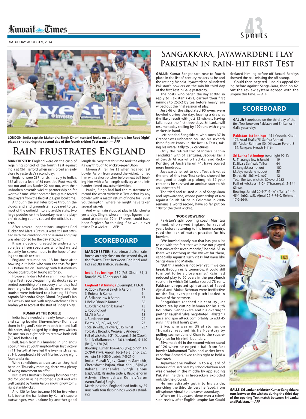 Rain Frustrates England