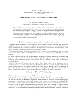 Fixed Point Sets and Lefschetz Modules