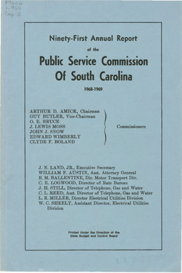 Public Service Commission of South Carolina 1968-1969