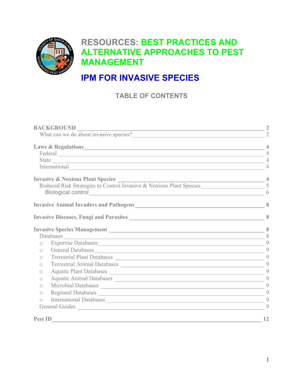 Ipm for Invasive Species