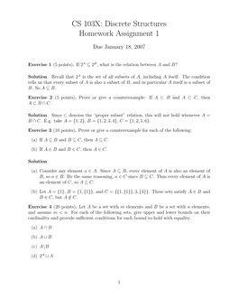 CS 103X: Discrete Structures Homework Assignment 1