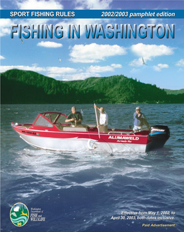 Washington State Sport Fishing Regulations 2002-2003