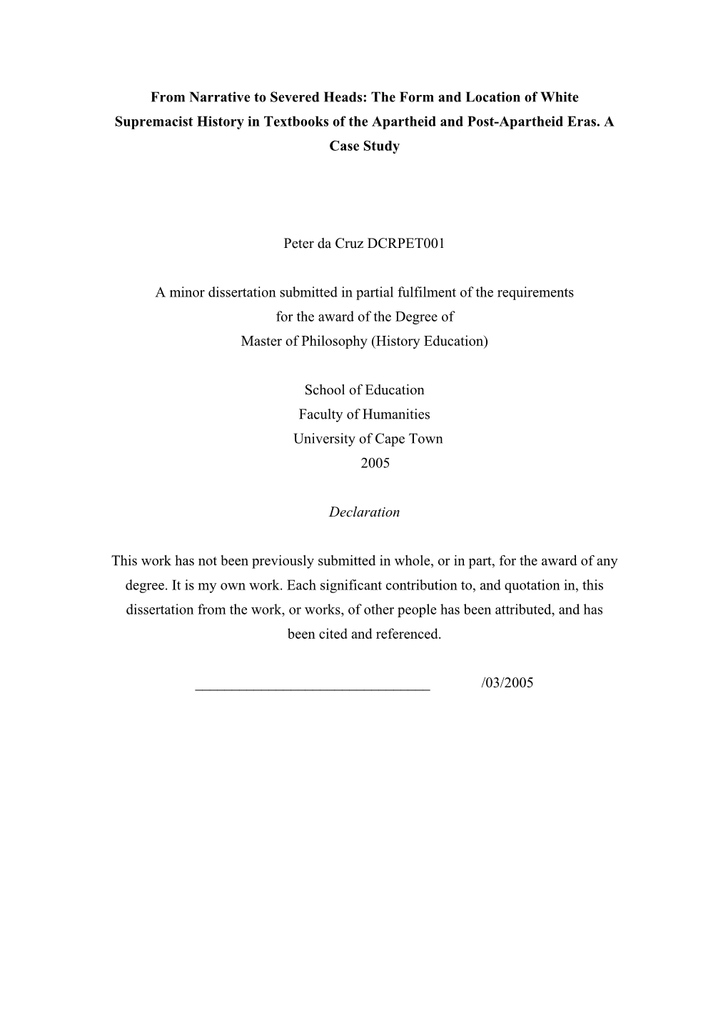 Peter Da Cruz Dissertation