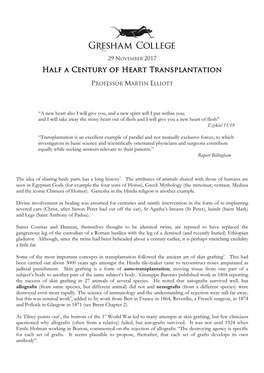 Half a Century of Heart Transplantation