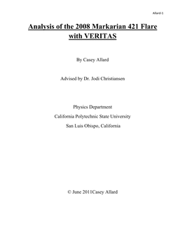 Analysis of the 2008 Flare of Markarian 421 Flare with VERITAS