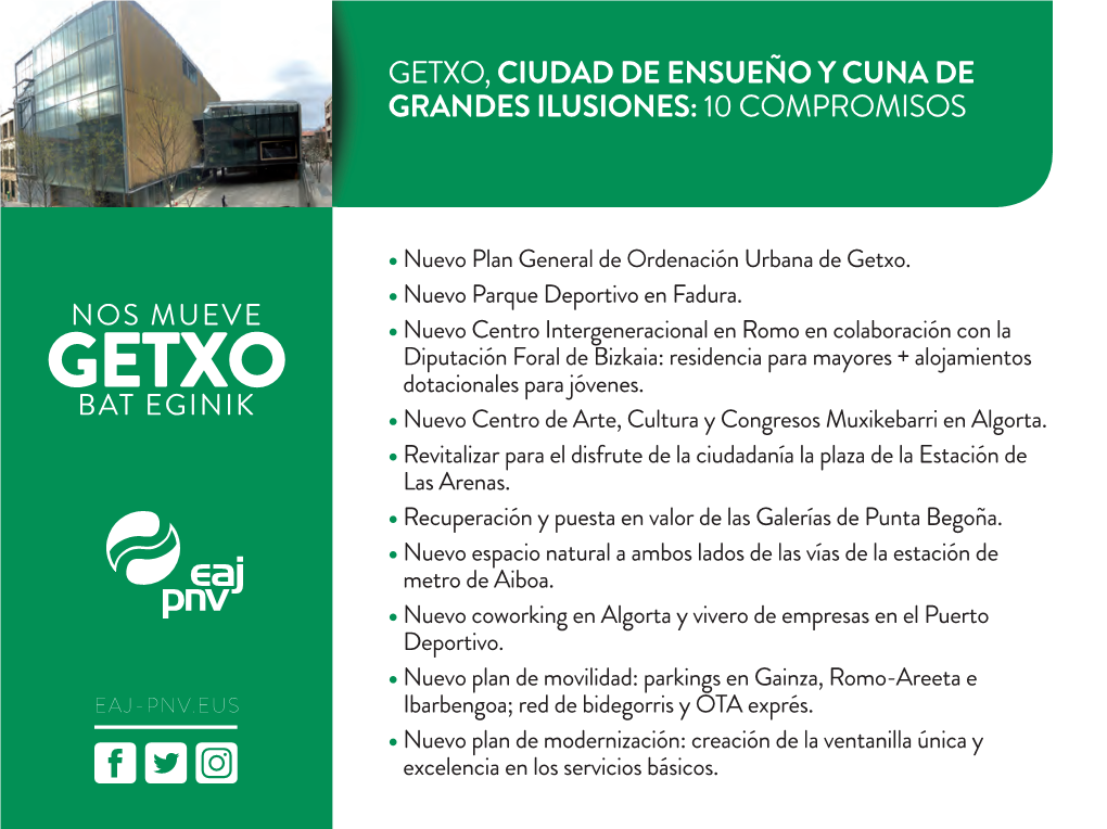Getxo, Ciudad De Ensueño Y Cuna De Grandes Ilusiones: 10 Compromisos