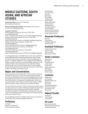 Middle Eastern, South Asian, and African Studies 1