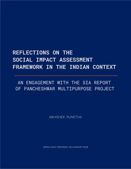Reflections on the Social Impact Assessment Framework in the Indian Context