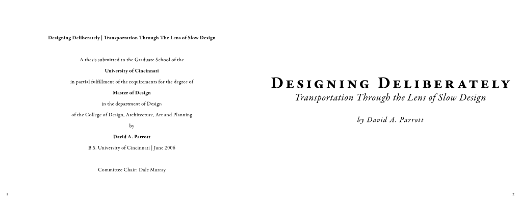 Designing Deliberately | Transportation Through the Lens of Slow Design