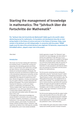 Jahrbuch Über Die Fortschritte Der Mathematik“