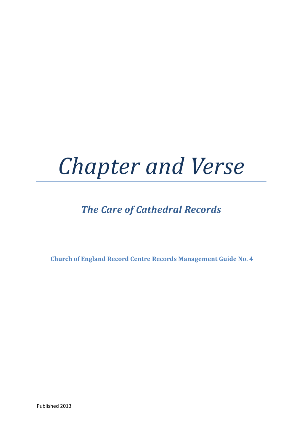 Church of England Record Centre Records Management Guide No. 4