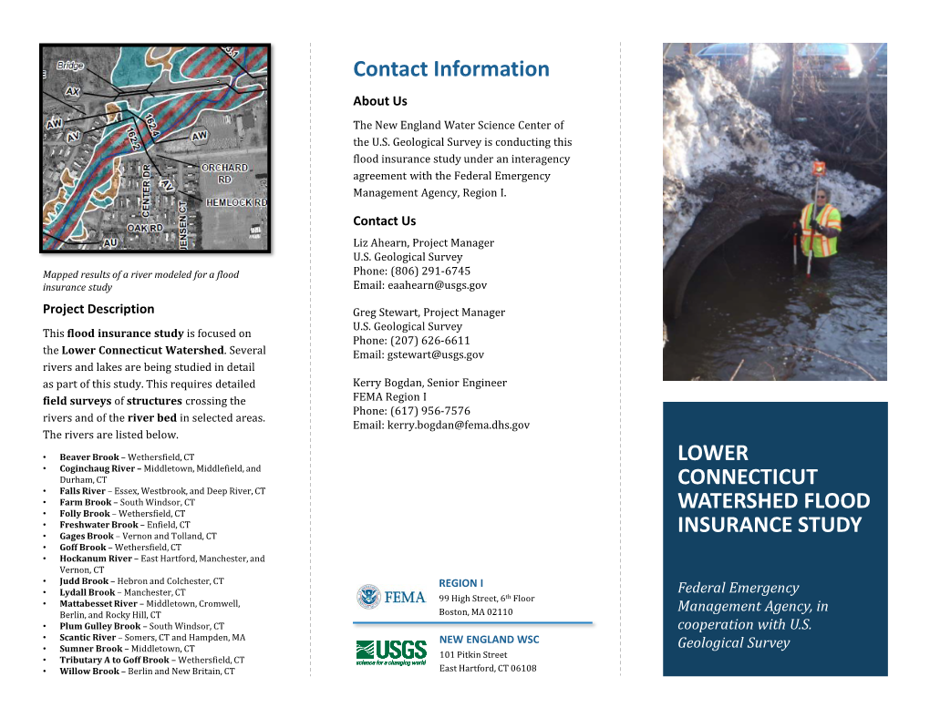 Contact Information LOWER CONNECTICUT WATERSHED FLOOD INSURANCE STUDY