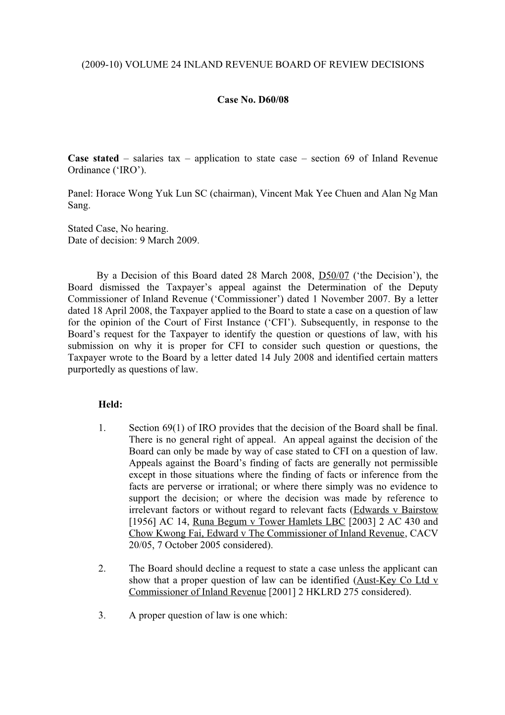 (2009-10) Volume 24 Inland Revenue Board of Review Decisions