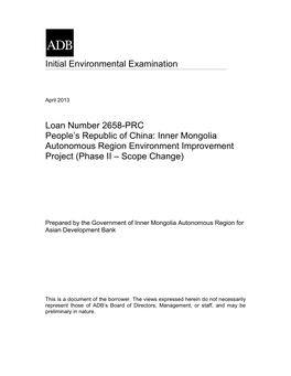 40634-013: Inner Mongolia Autonomous Region Environment