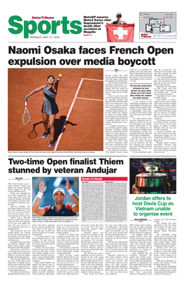 Naomi Osaka Faces French Open Expulsion Over Media Boycott