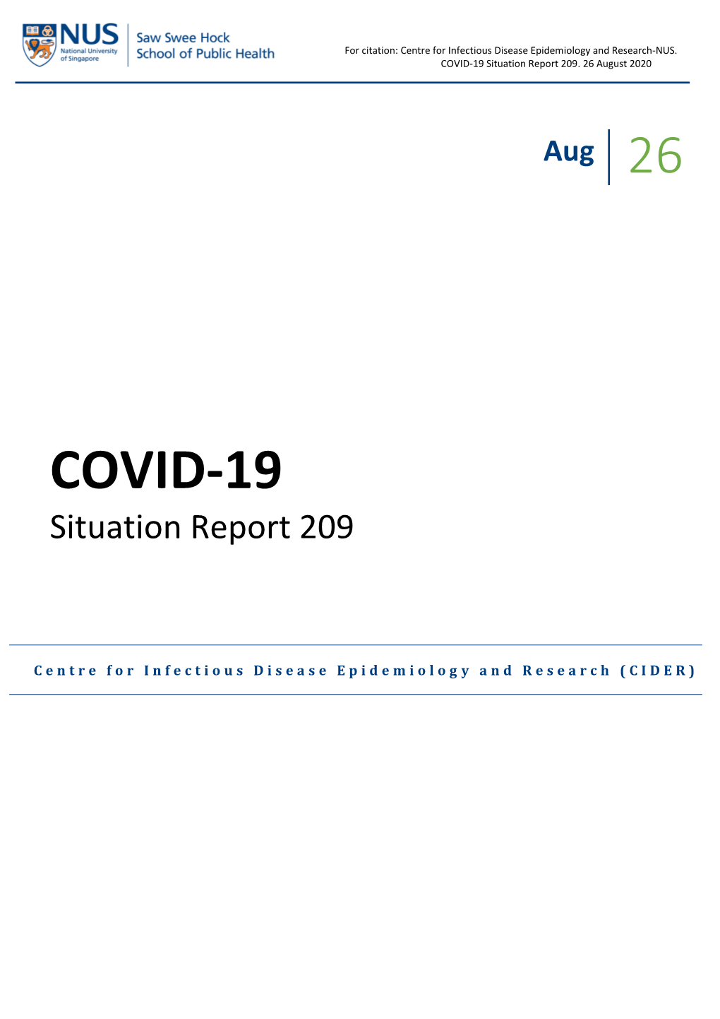 COVID-19 Situation Report 209