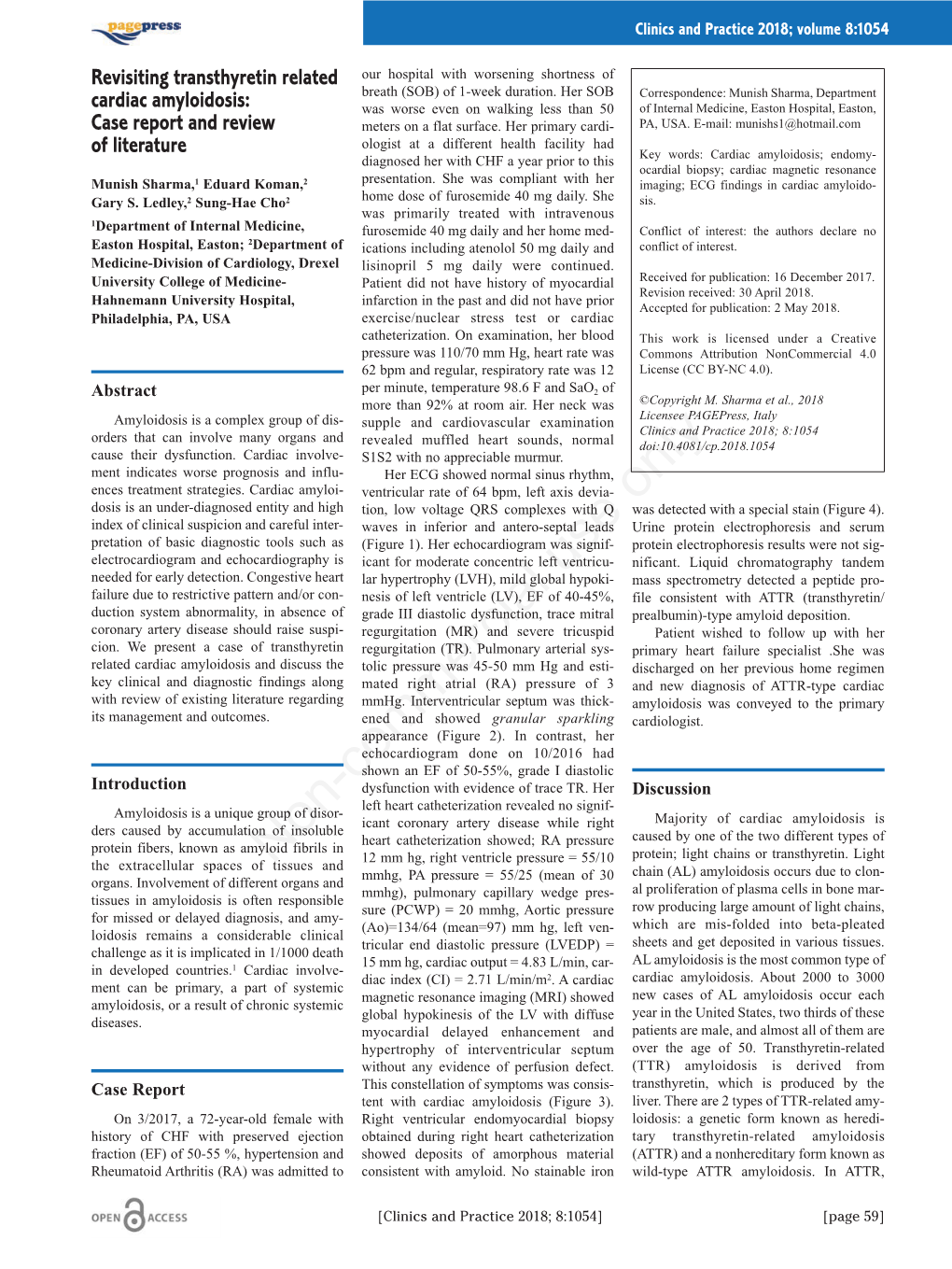 Revisiting Transthyretin Related Cardiac Amyloidosis: Case Report