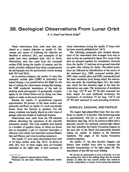 Geological Observations from Lunar Orbit R