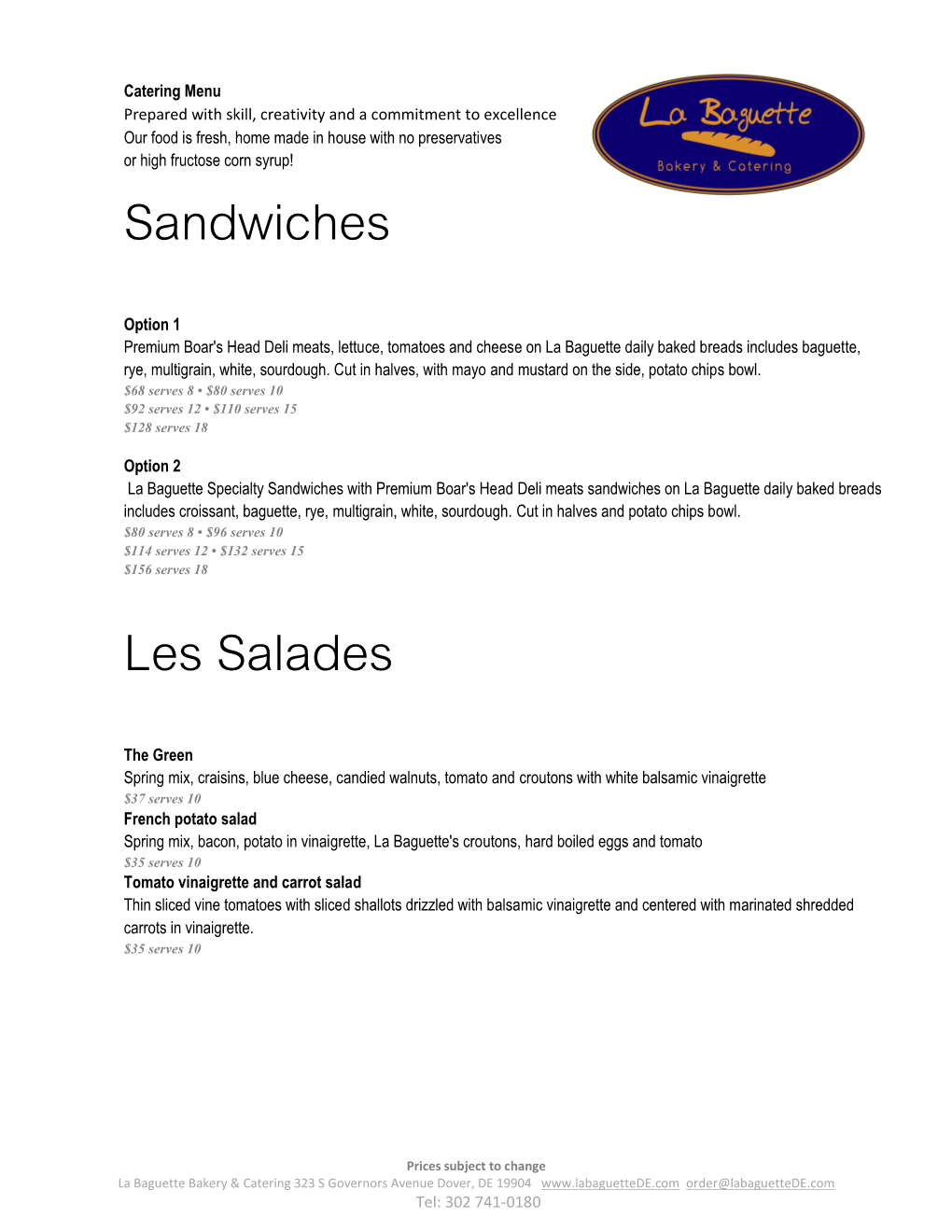 Sandwiches Les Salades