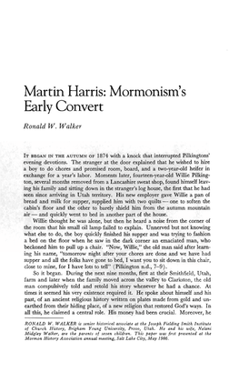 Martin Harris: Mormonisrn S Early Convert
