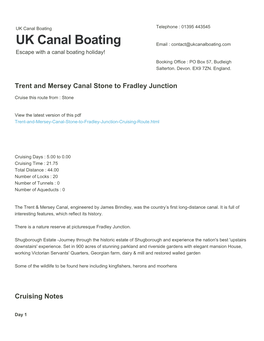 Trent and Mersey Canal Stone to Fradley Junction | UK Canal Boating