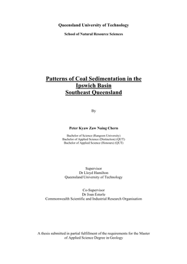 Patterns of Coal Sedimentation in the Ipswich Basin Southeast Queensland