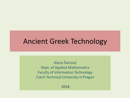 Ancient Greek Technology