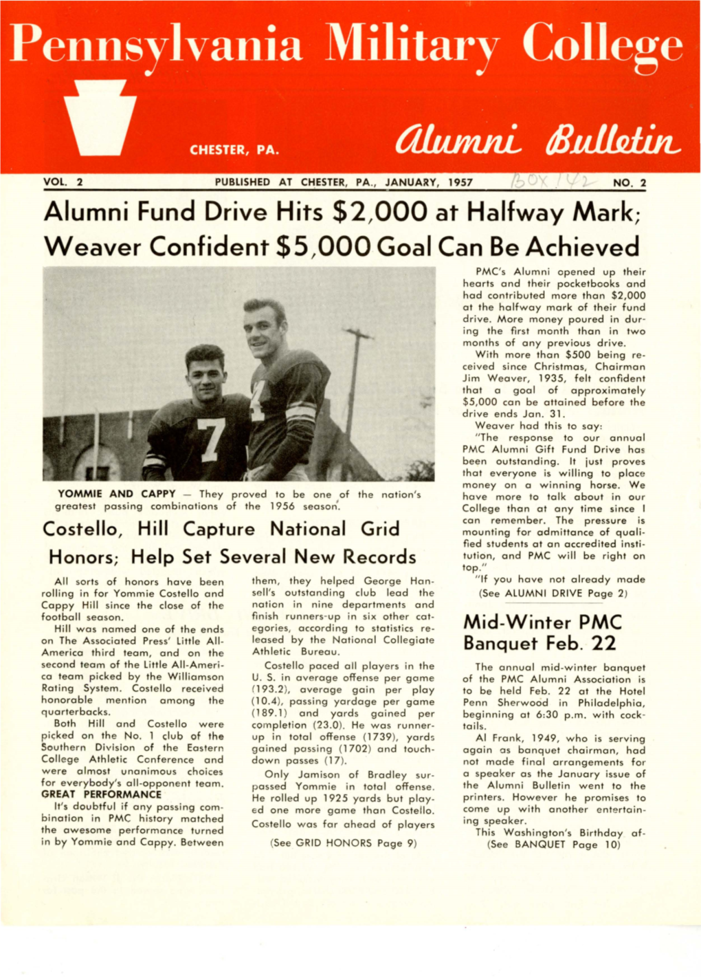 Alumni Fund Drive Hits $2,000 at Halfway Mark; Weaver Confident