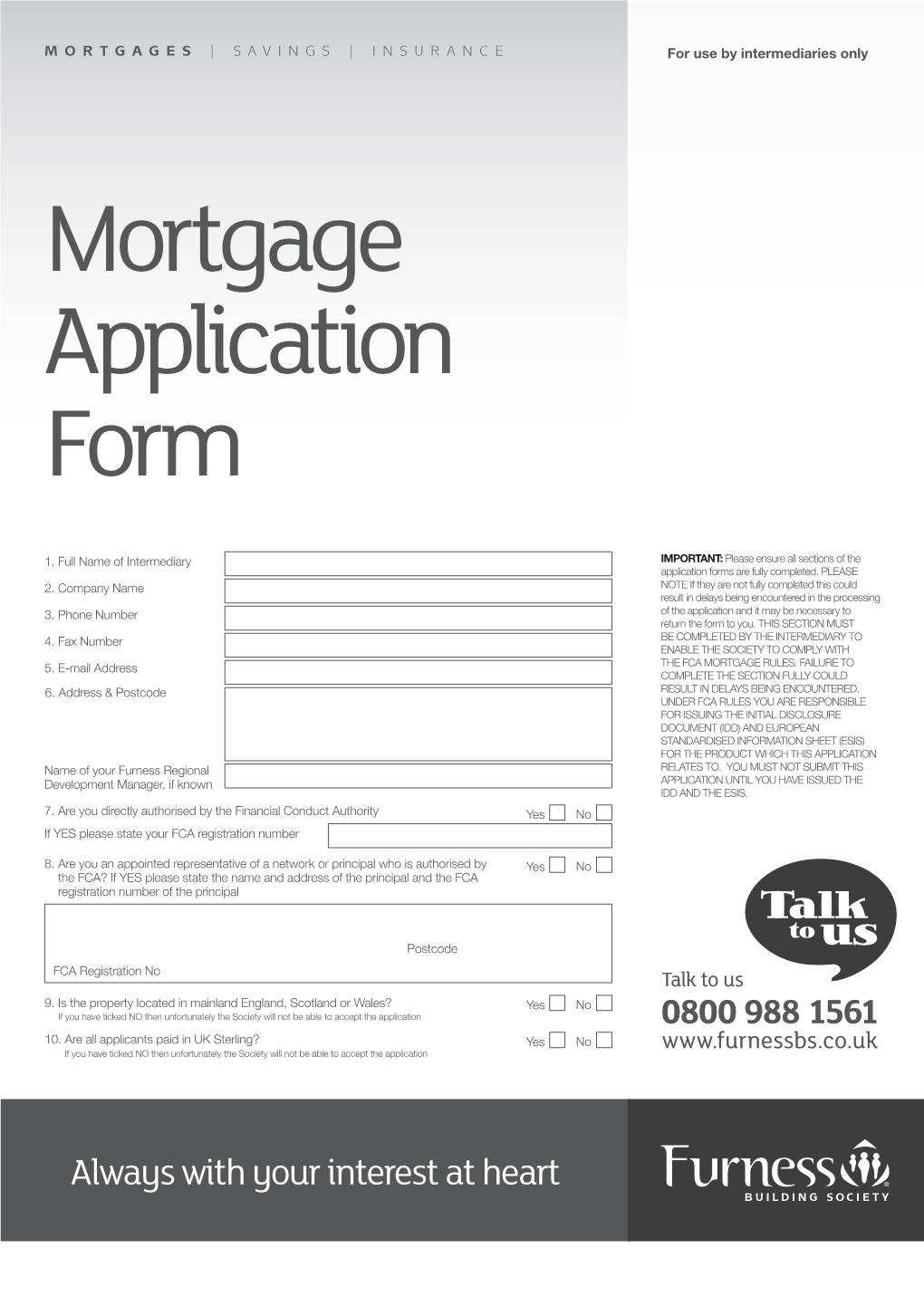 Mortgage Application Form