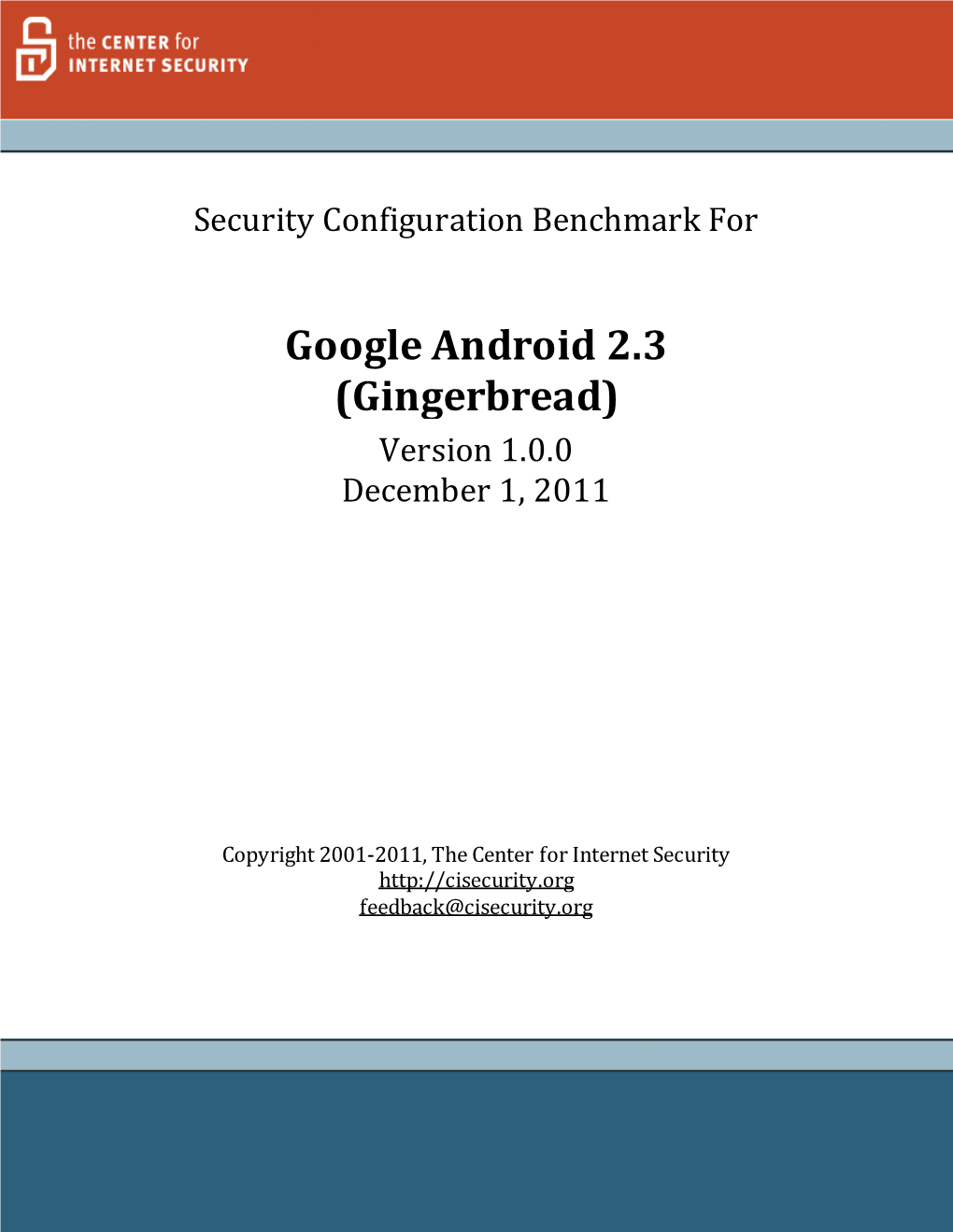 Google Android 2.3 (Gingerbread) Version 1.0.0 December 1, 2011