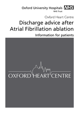 Discharge Advice After Atrial Fibrillation Ablation