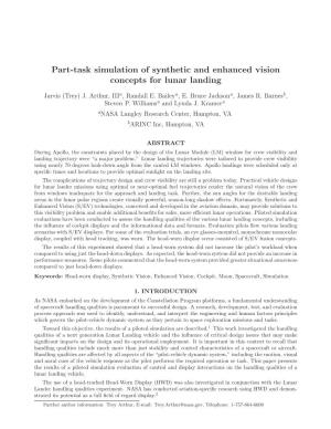 Part-Task Simulation of Synthetic and Enhanced Vision Concepts for Lunar Landing