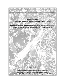 Revised Draft—NIOSH Current Intelligence Bulletin
