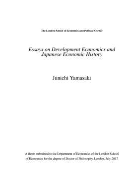 Essays on Development Economics and Japanese Economic History