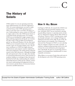 The History of Solaris