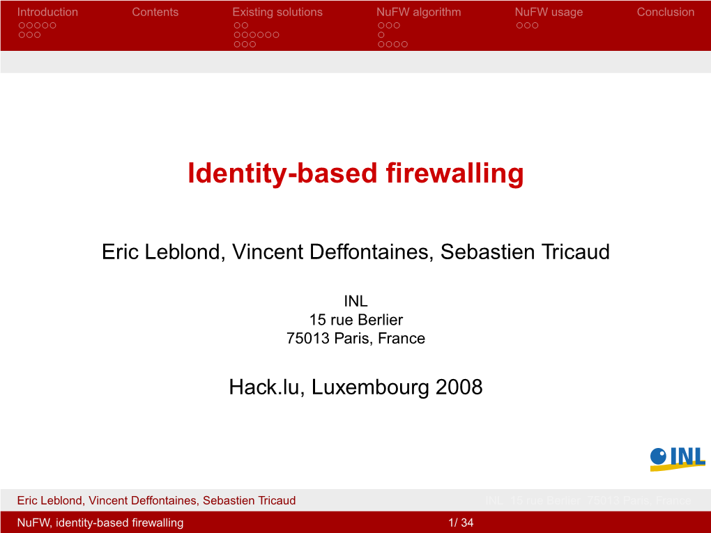 Identity-Based Firewalling