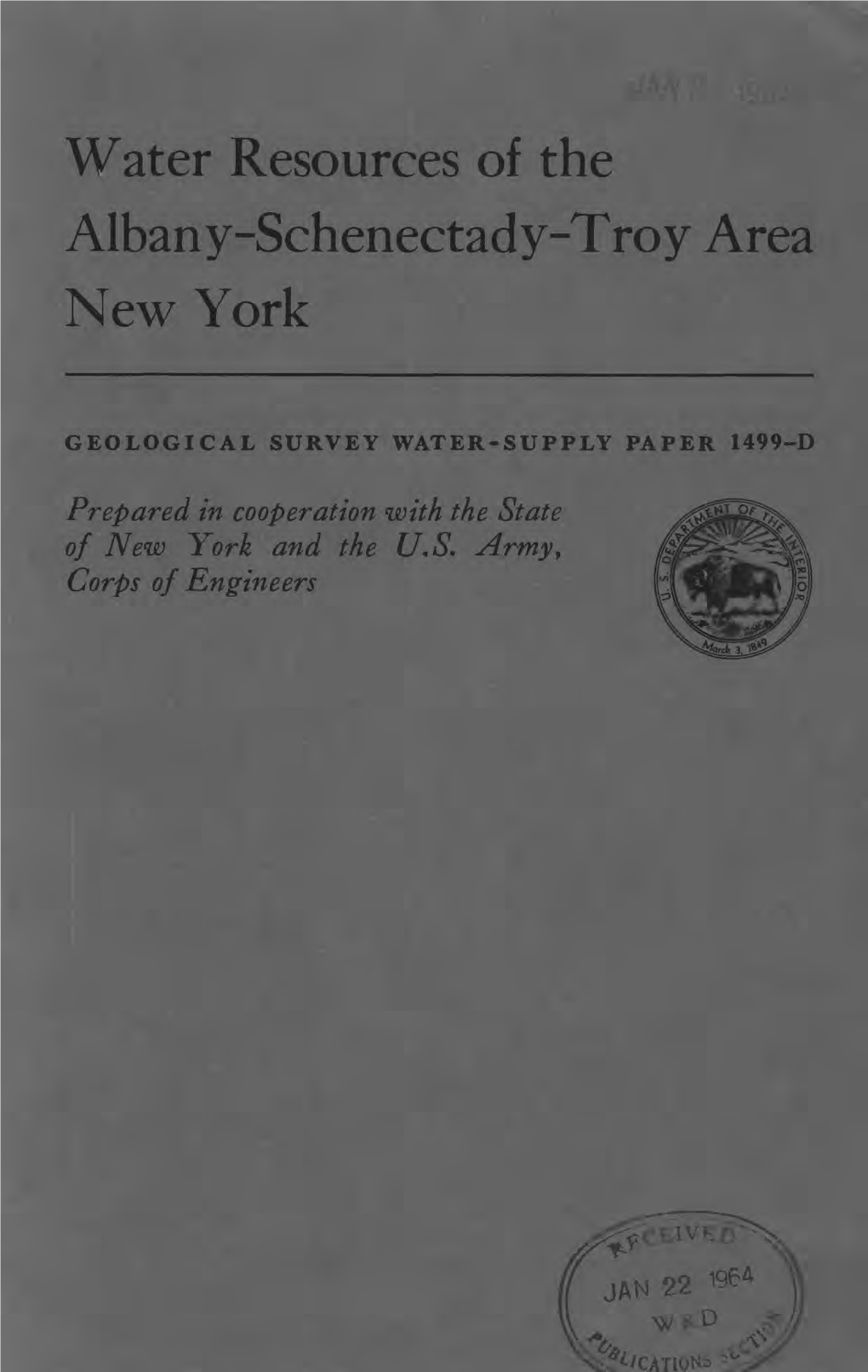 Water Resources of the Albany-Schenectady-Troy Area New York