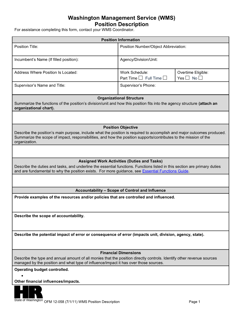 WMS Position Description s1