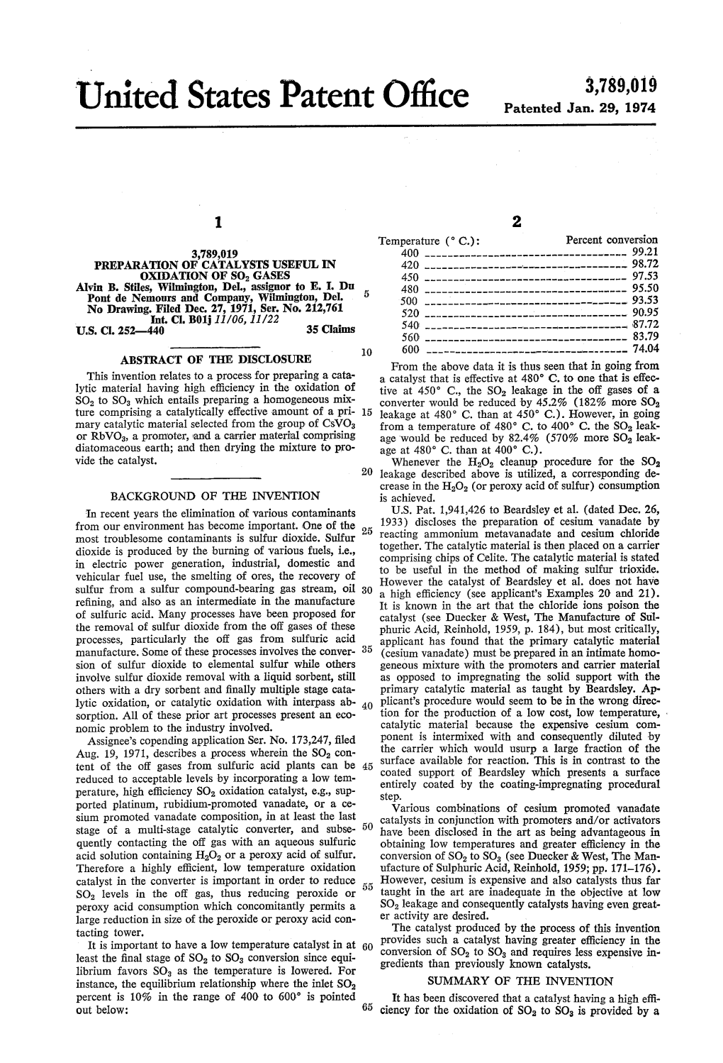 United States Patent Office Patented Jan