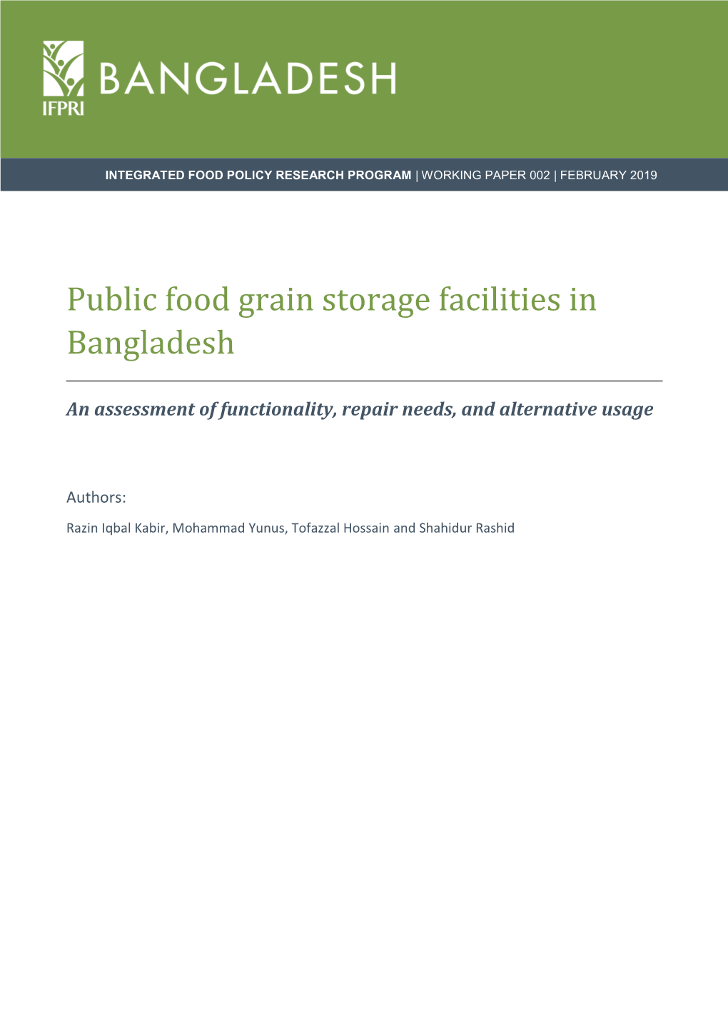 Public Food Grain Storage Facilities in Bangladesh