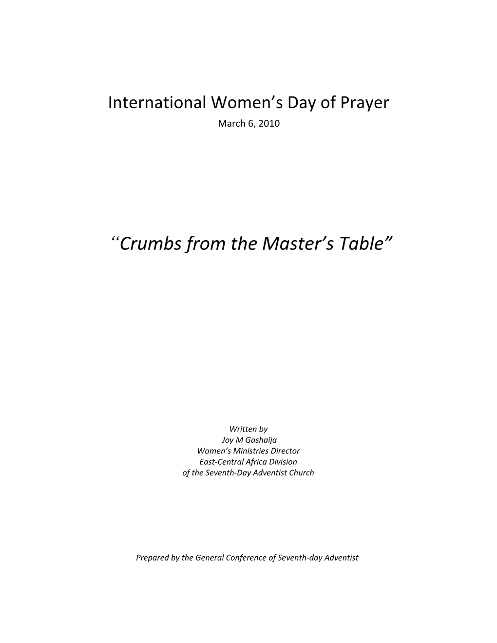 International Women’S Day Of Prayer