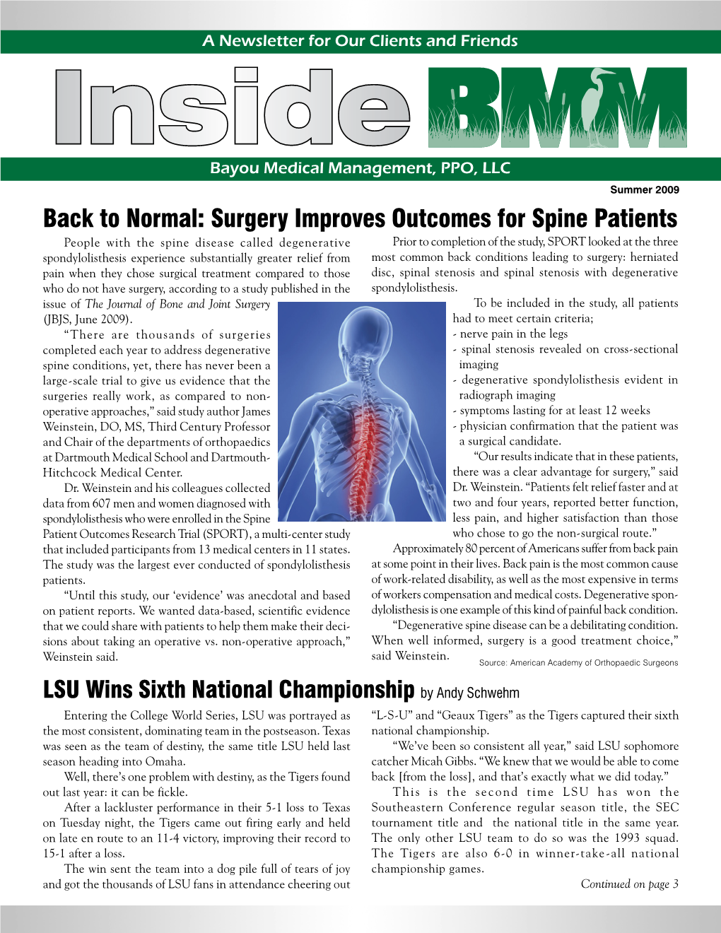 Back to Normal: Surgery Improves Outcomes for Spine Patients