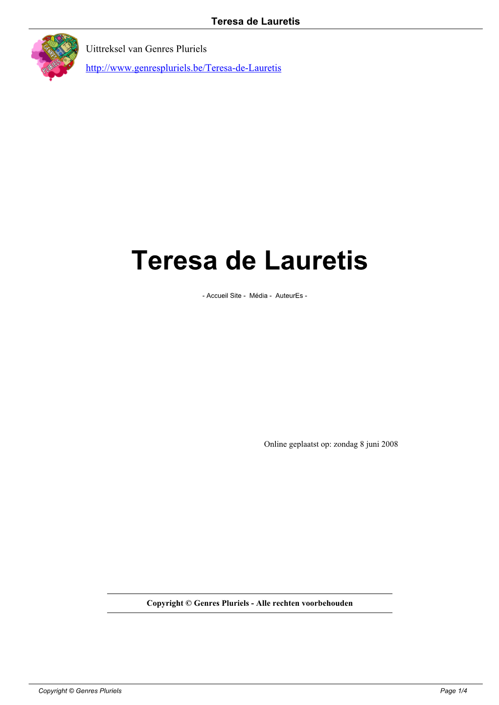 Teresa De Lauretis