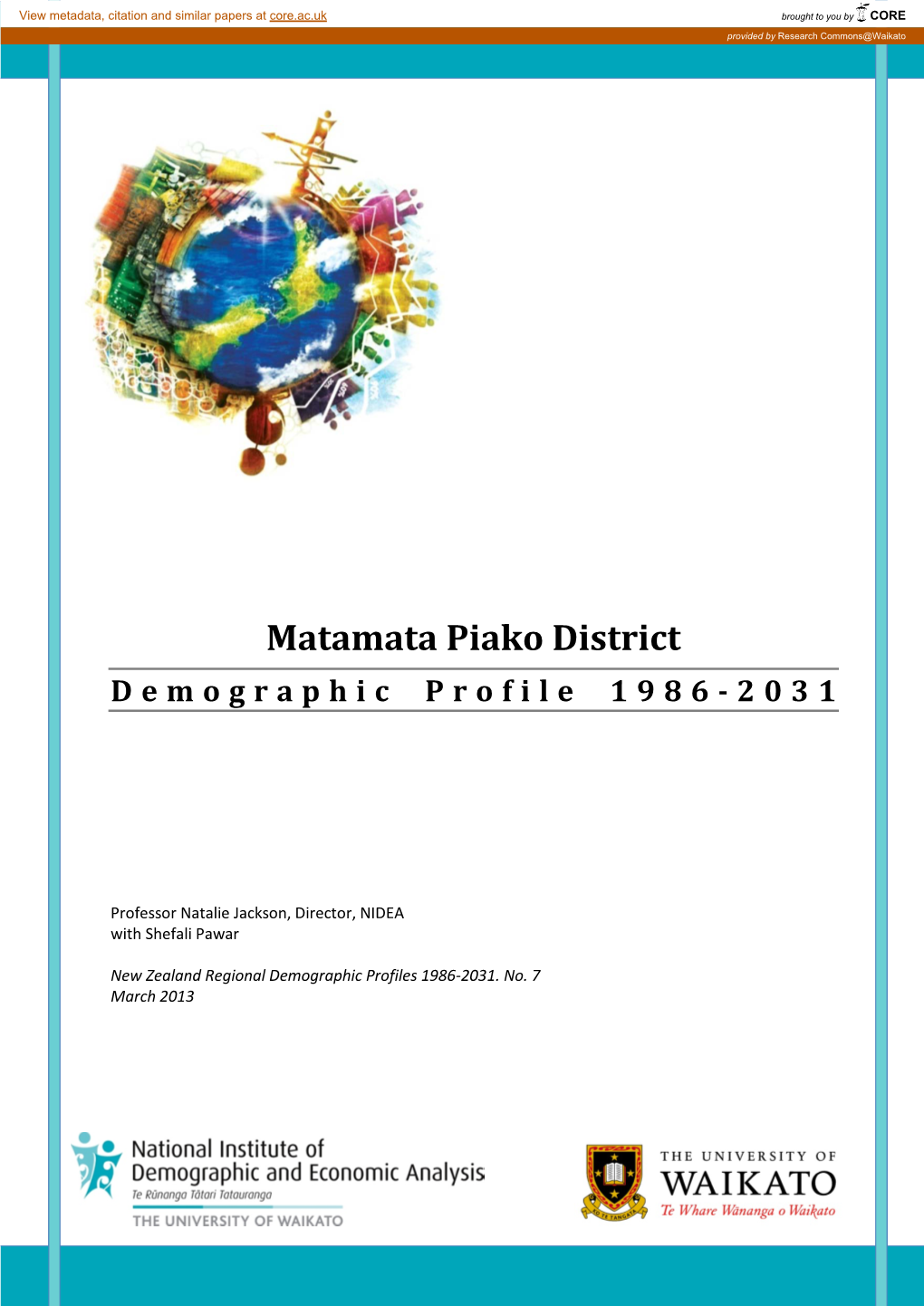 Matamata-Piako District: Demographic Profile 1986-2031